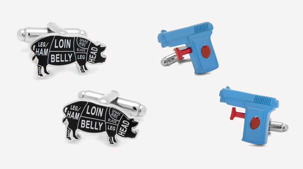 Pork Butcher Cufflinks Cuts vs 3D Watergun Cufflinks Cuts