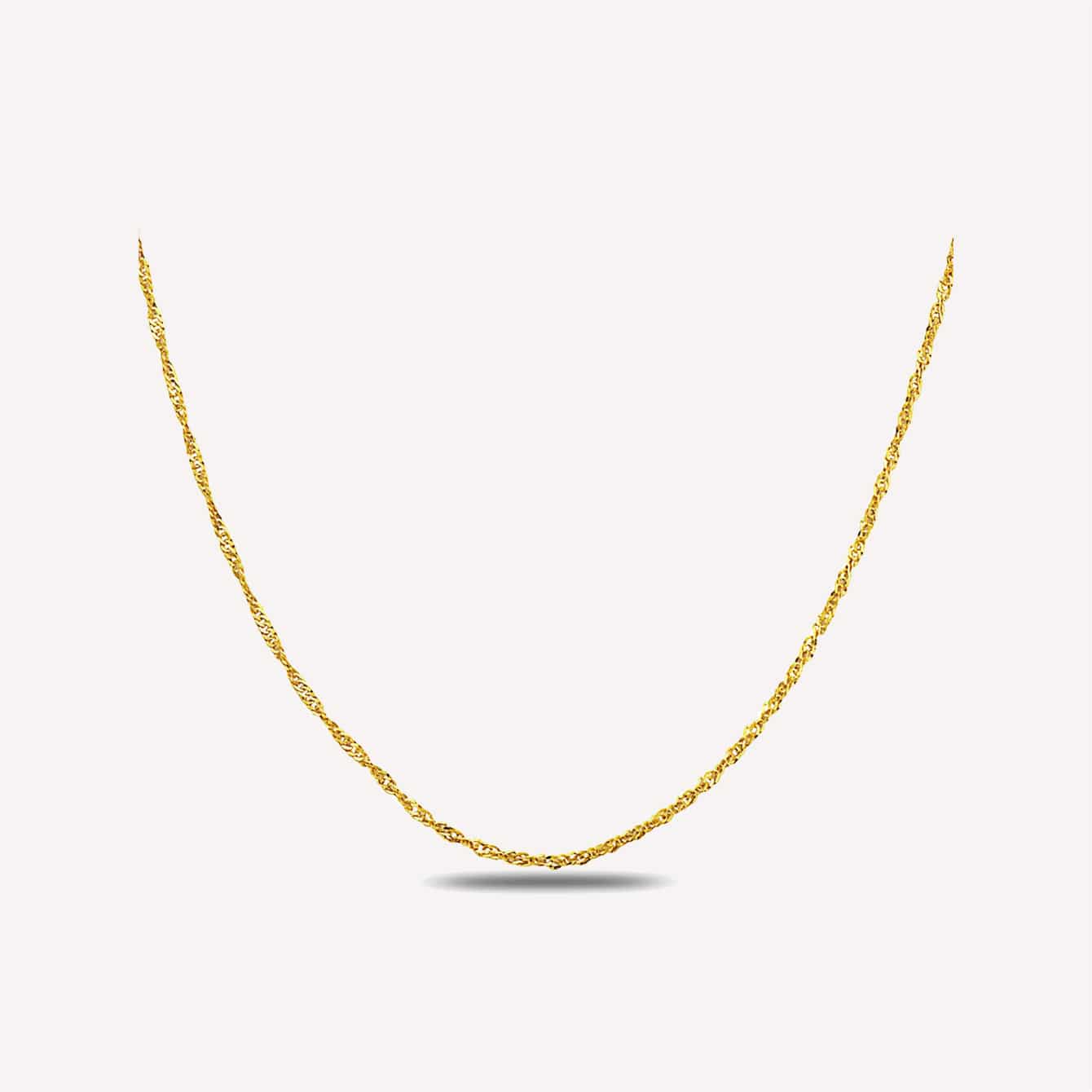 Yellow Gold Singapore Chain Necklace