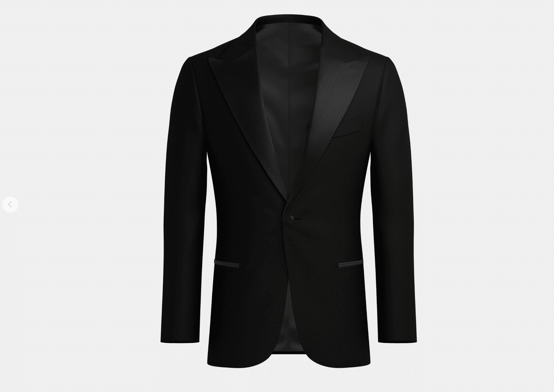 Peak lapel tuxedo jacket