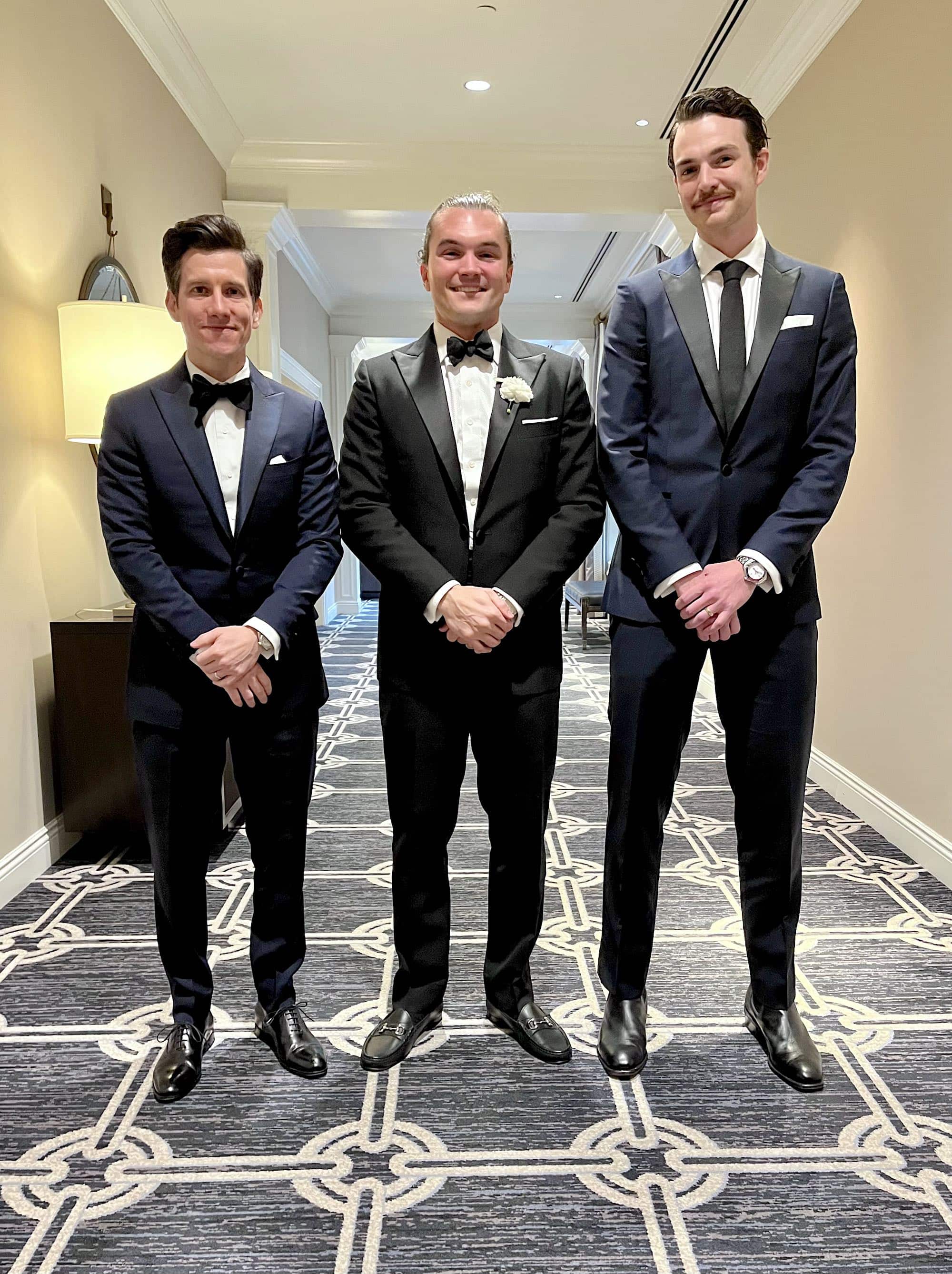 Peak lapel tuxedos