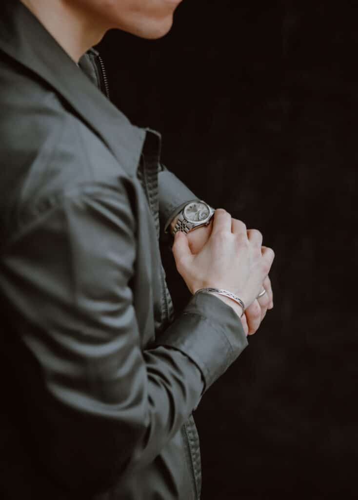 Silver watch bracelet