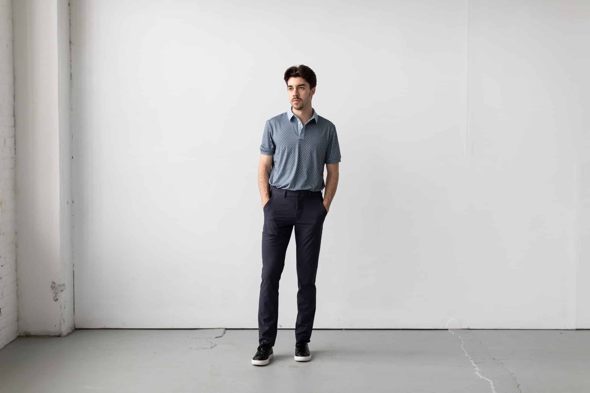 Mizzen and Main Versa Polo with black pants