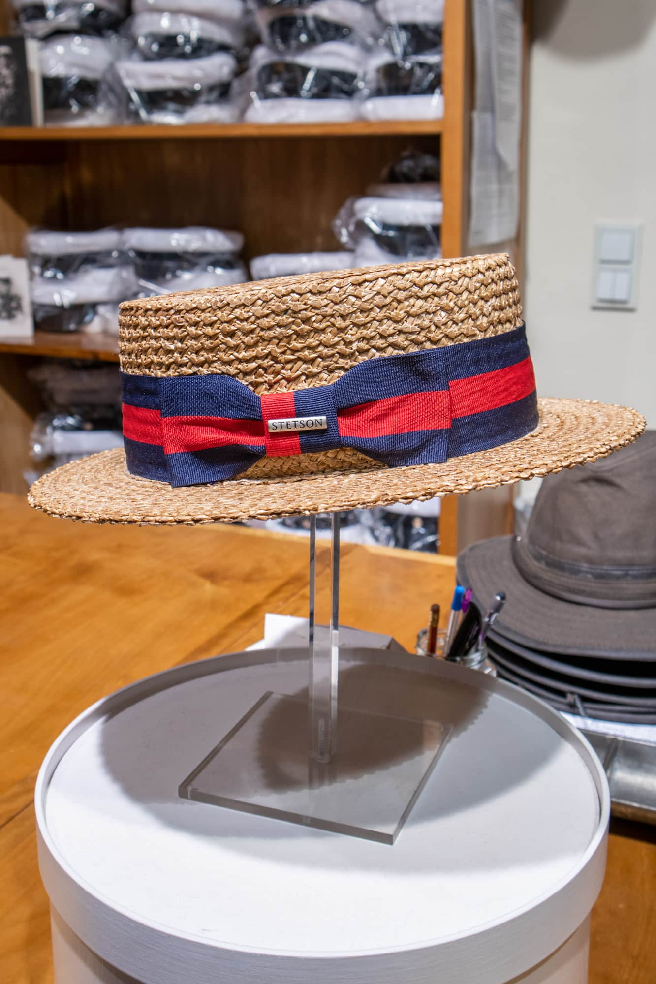 Straw boater hat