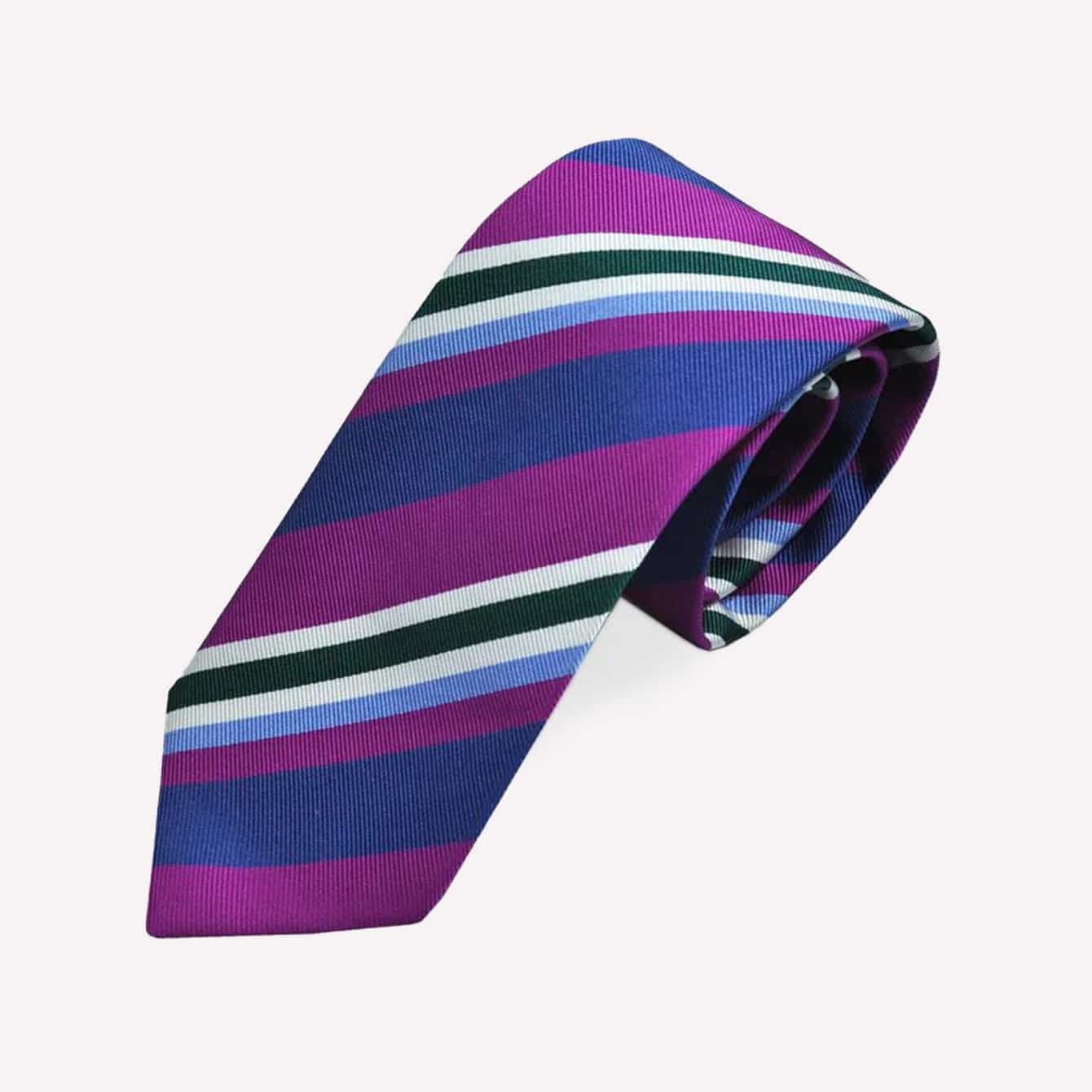 Seaward and Stearn Stripes Bottle Neck Silk Tie