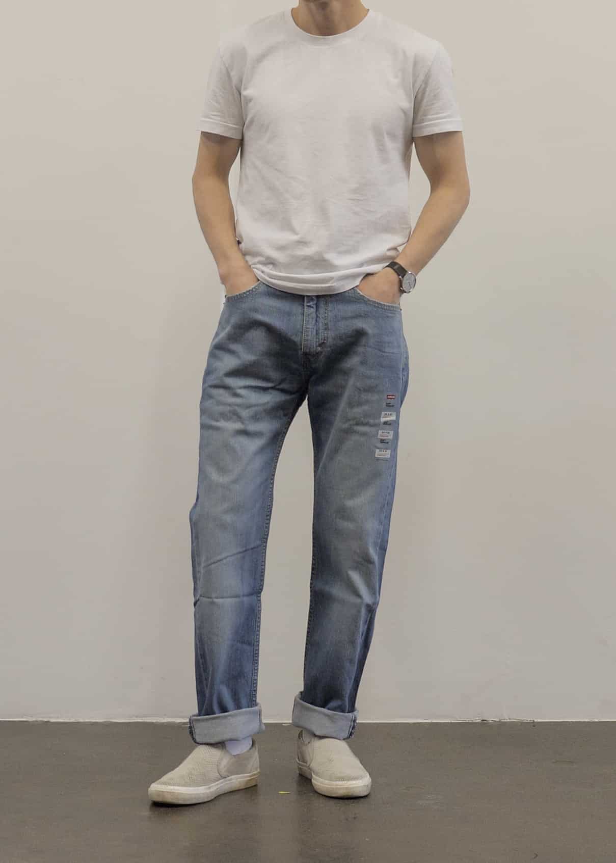 Levis 505 cuffed front