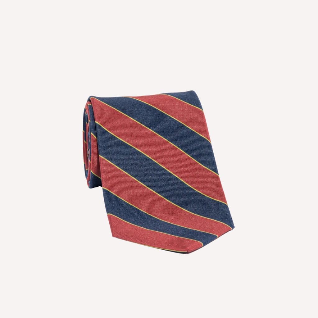 J. Press Irish Poplin Regimental Tie Red