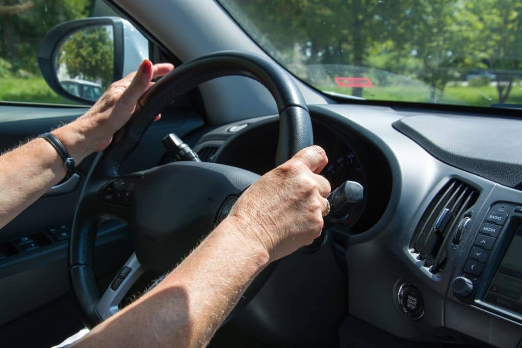 Man driving a car