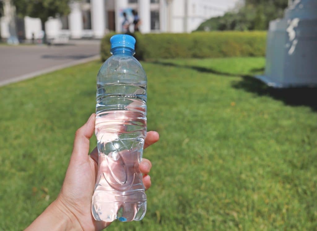 Plastic bottle filled with water