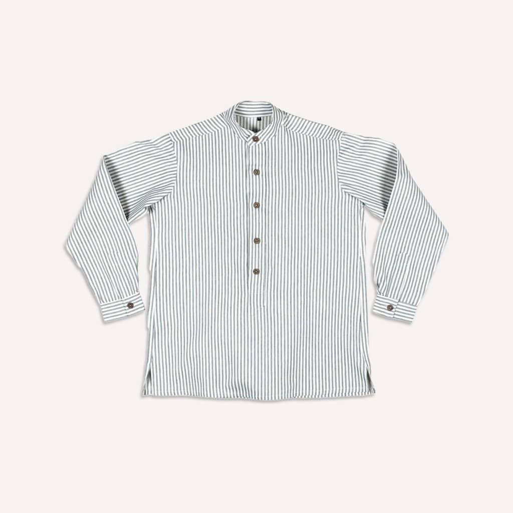 Carrier Company Collarless Ticking Work Shirt