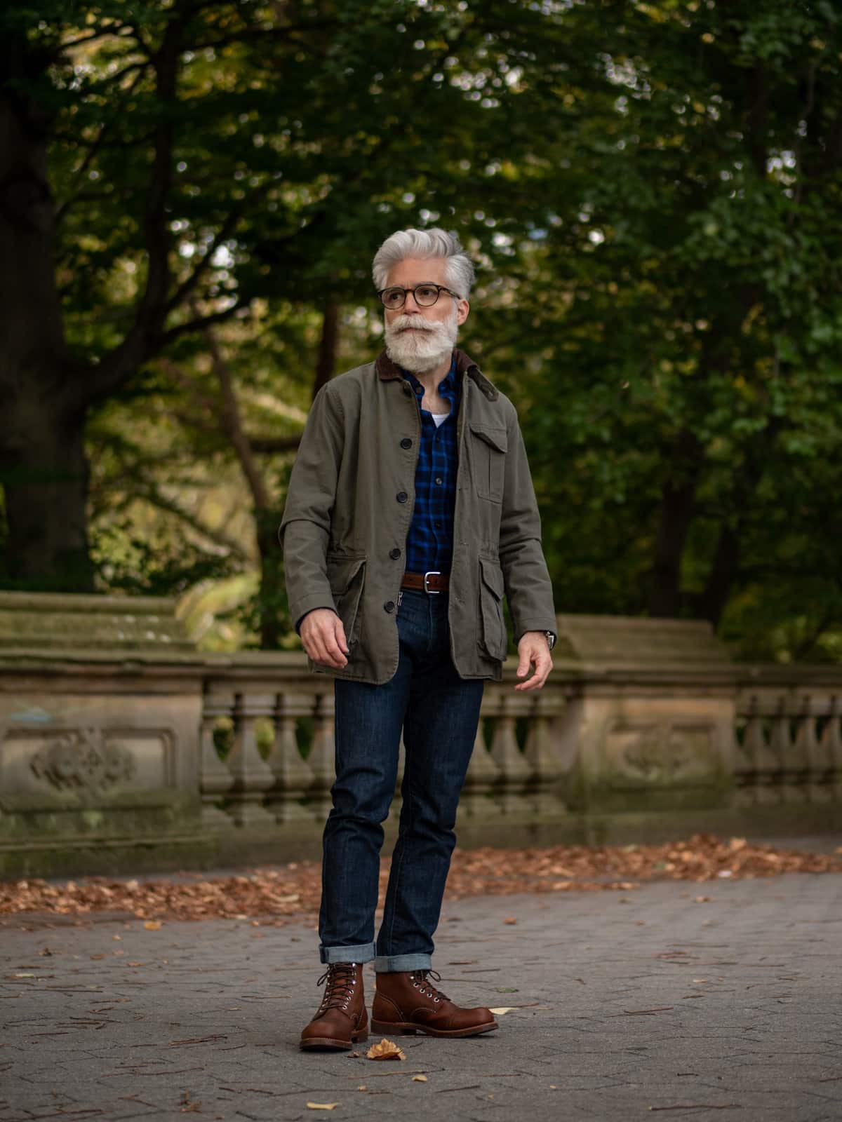 Jeans, Boots, Flannel Shirt and Field Jacket