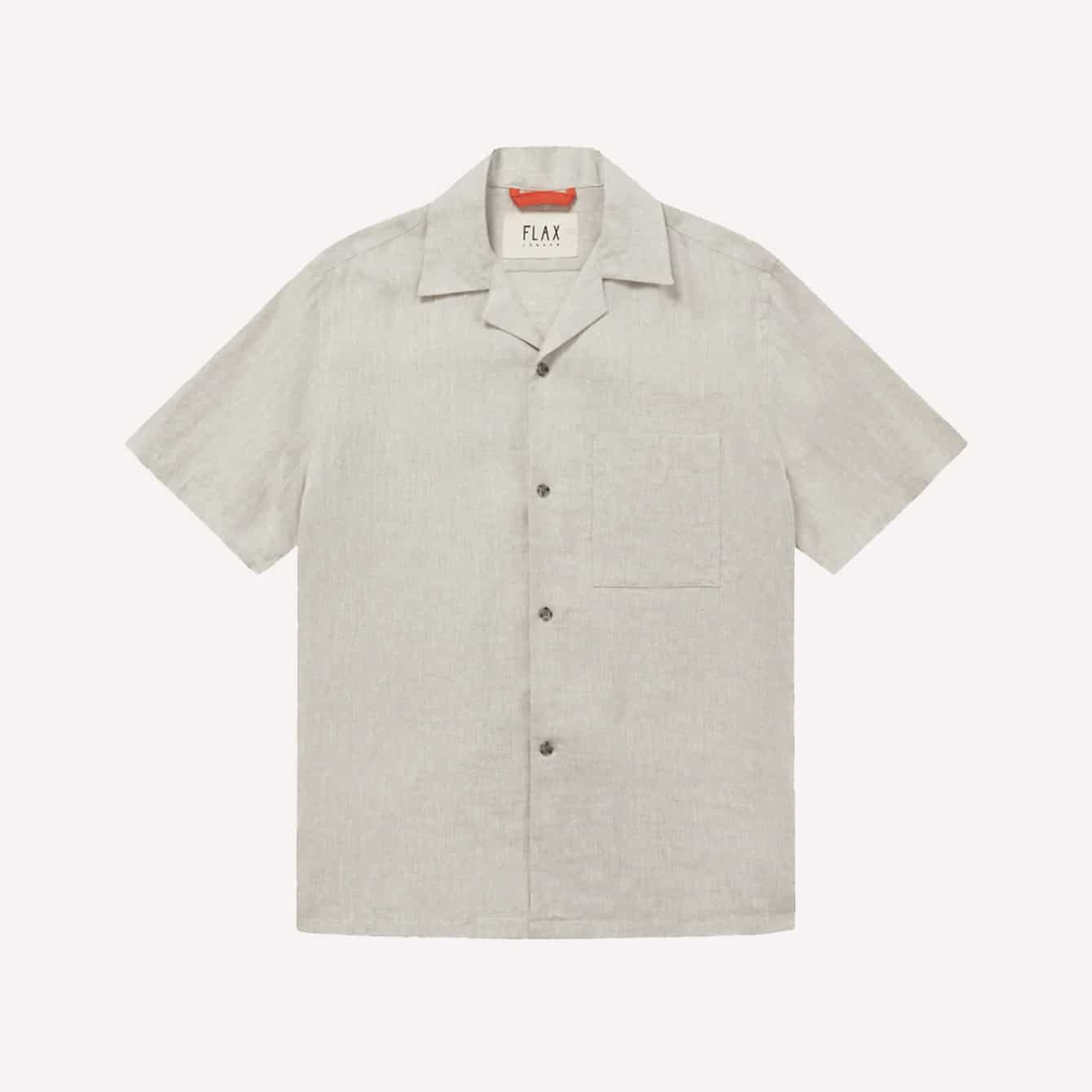 Flax London Midweight Linen Cuban Short Sleeve