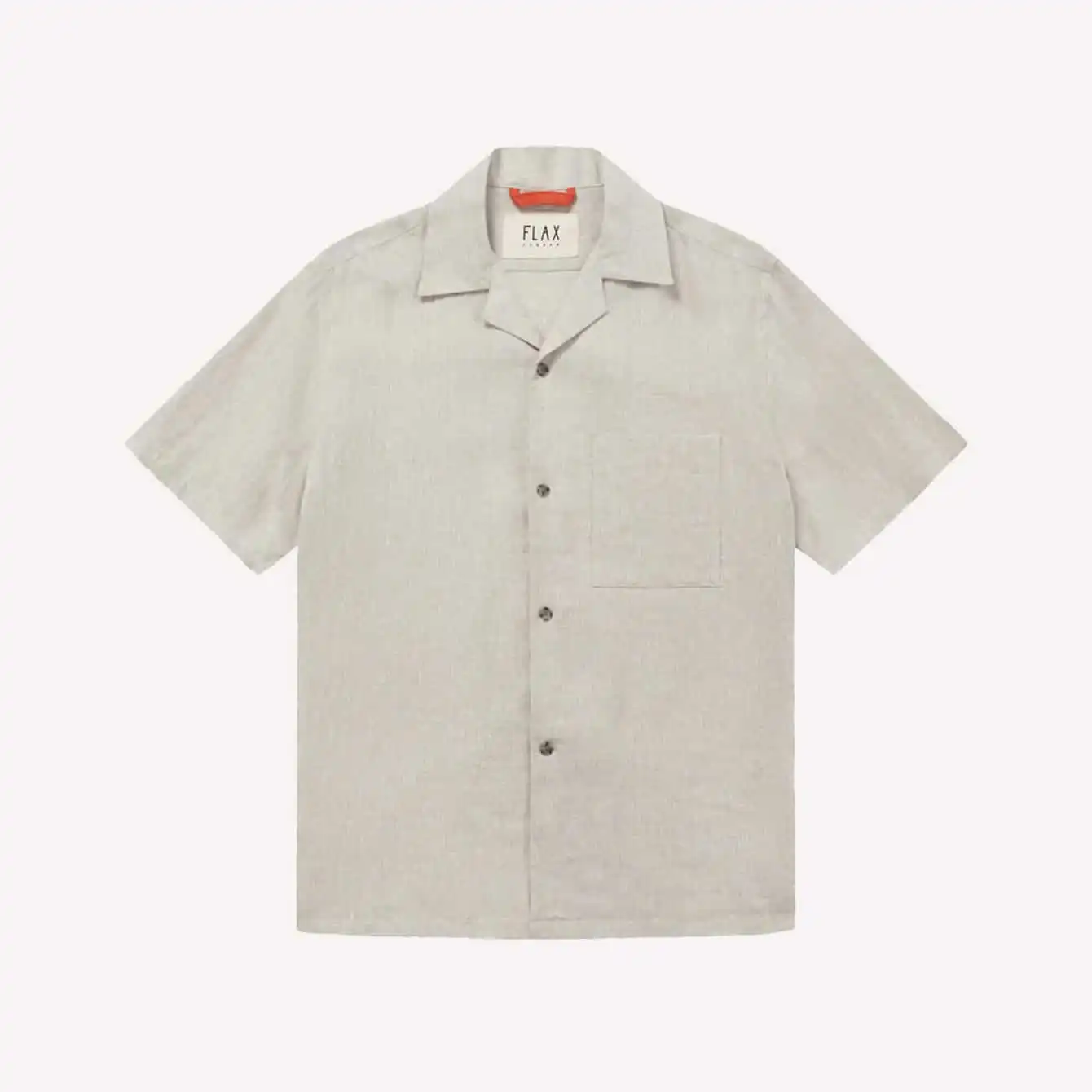 Flax London – Midweight Linen Cuban Short Sleeve